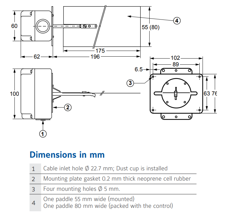Johnson Controls F62 - Dimensions