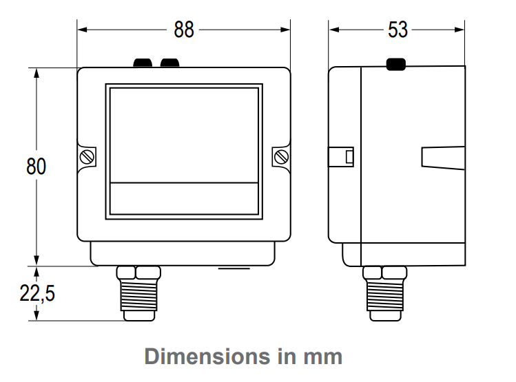 Johnson Controls P77 - Dimensions