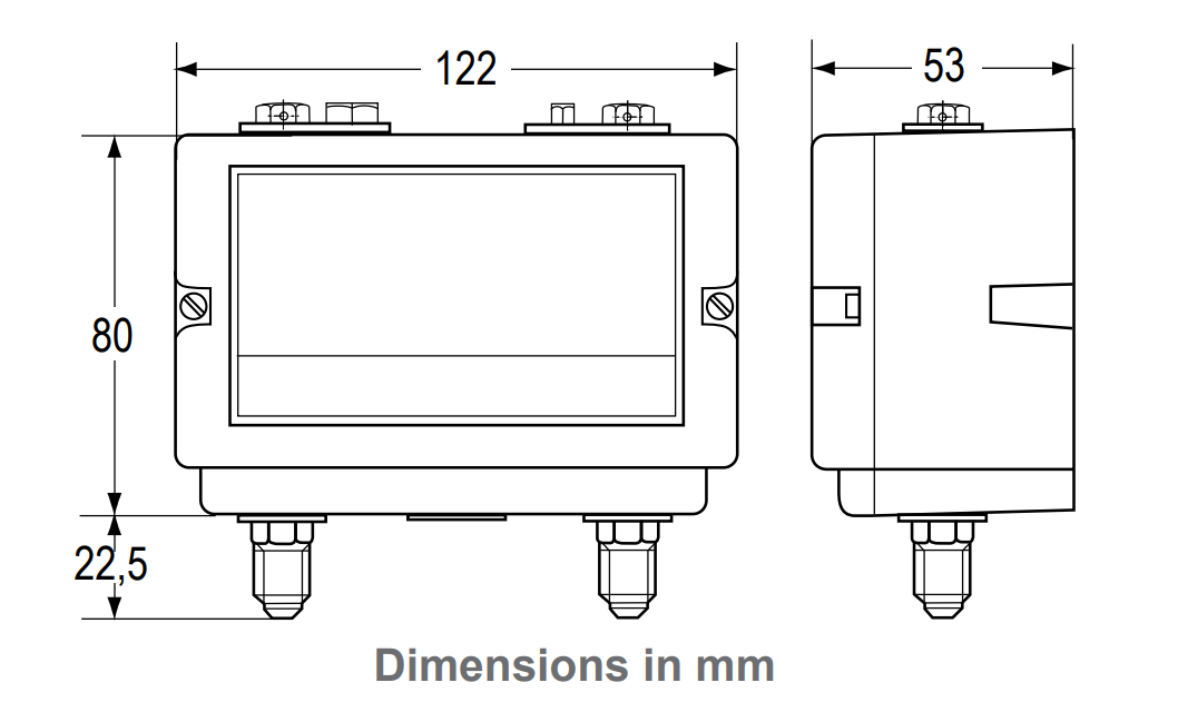 Johnson Controls P78 - Dimensions