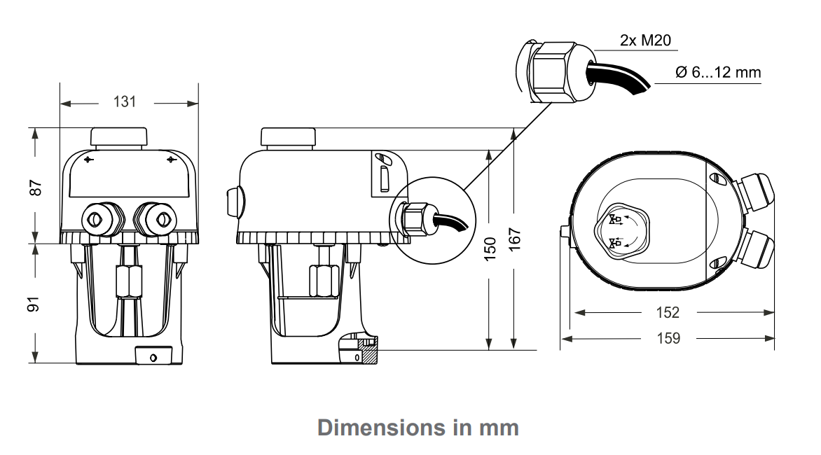 Johnson Controls VA-7700 - Dimensions