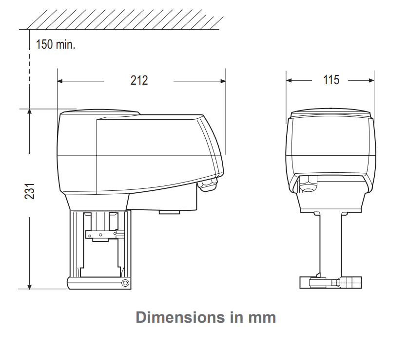 Johnson Controls VA7810 - Dimensions